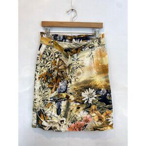 Class Roberto Cavalli Women's Belted Jungle Print Floral Pencil Skirt Size USA 6